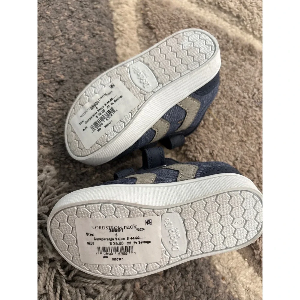 Dr Scholls Toddler Size 6 Blue Denim Hook and Loop Sneakers I9001F1